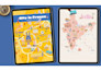 make hand drawn map illustration of cities, fantasy, travel art